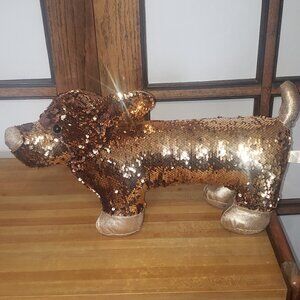 20" Plush Dachshund Flip Gold Sequins Weiner Dog Dan Dee